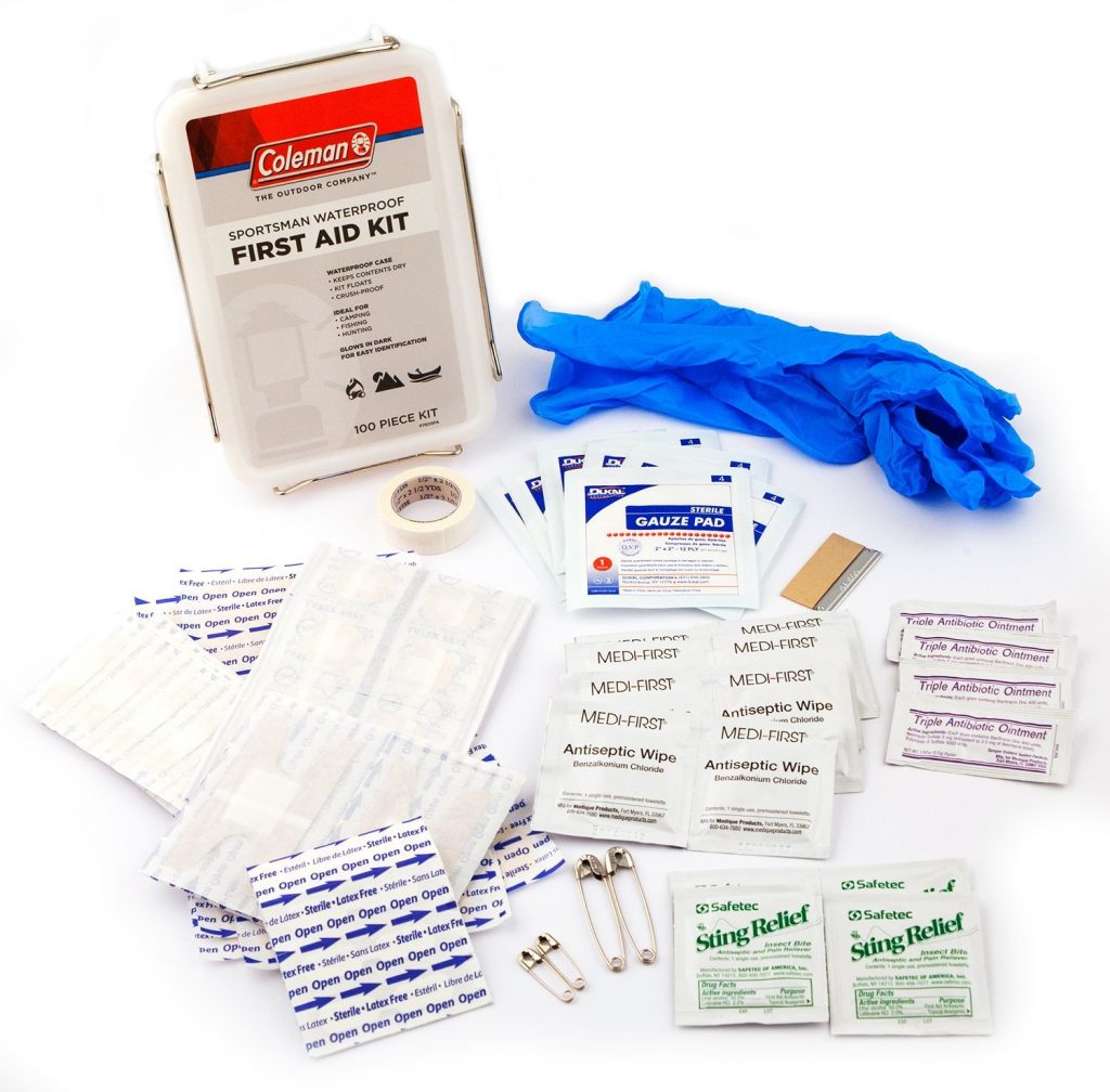 First aid kit for camping