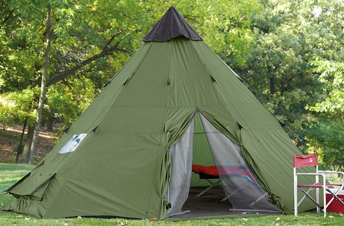 Close up of a teepee tent