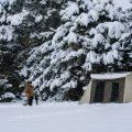 Kodiak Canvas Flex Bow Tent in the snow