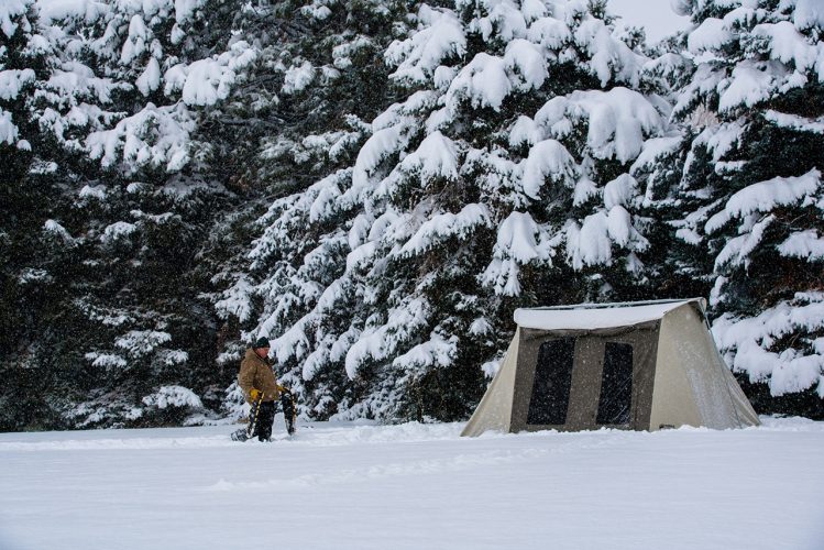 Kodiak Canvas Flex Bow Tent in the snow