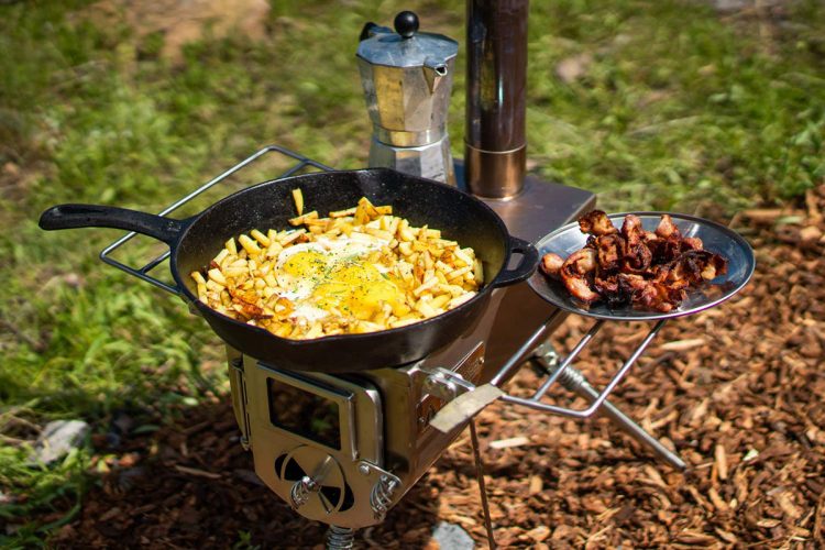 Cooking on the Winnerwell Wood Burning Camp Stove