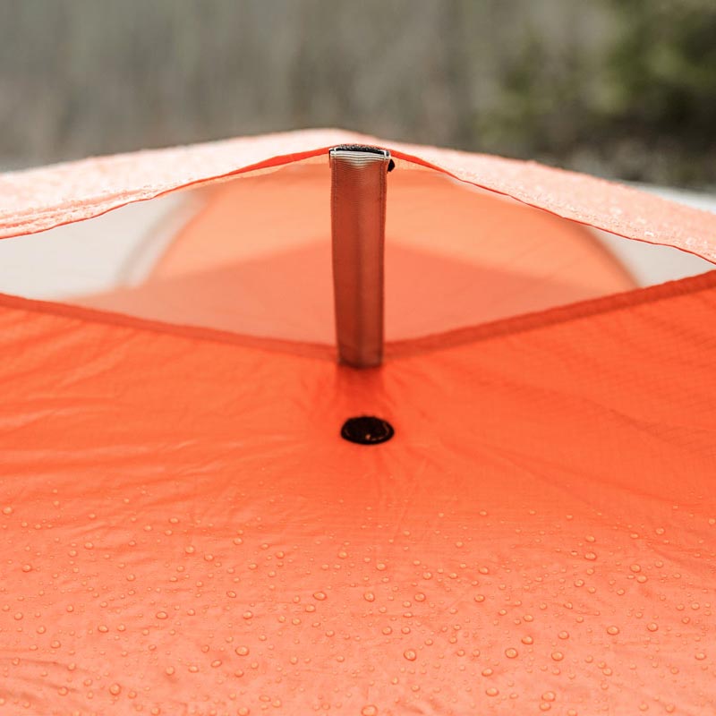 A close up of polyester tent material