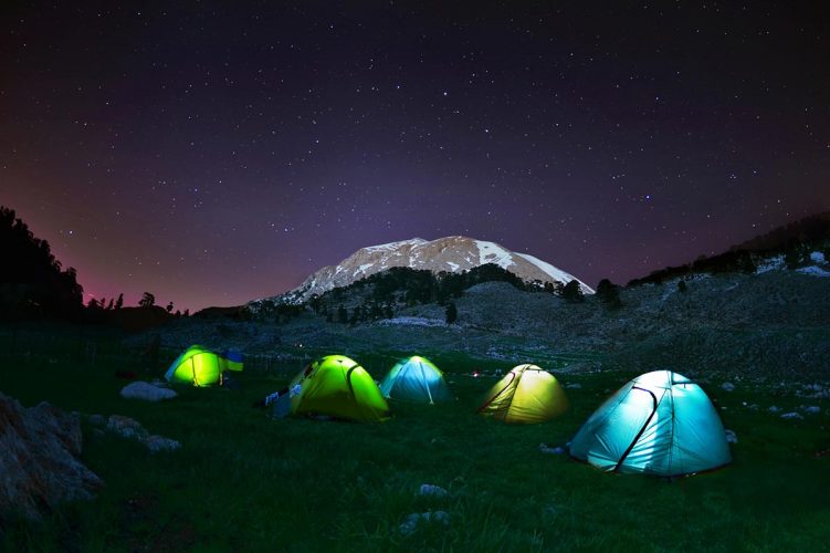 A group of 3 and 4 season tents